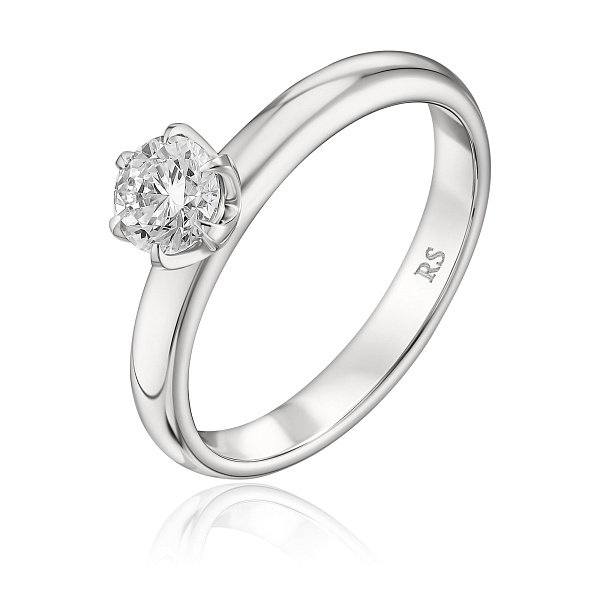 Кольцо из белого золота с бриллиантом