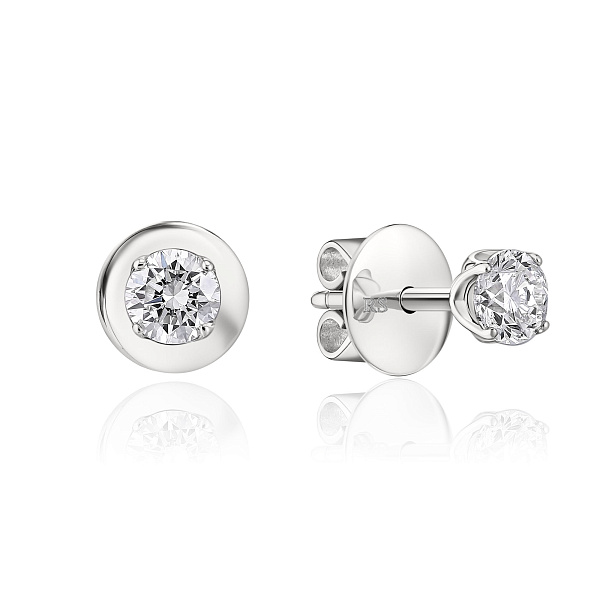 Пусеты из белого золота с бриллиантами