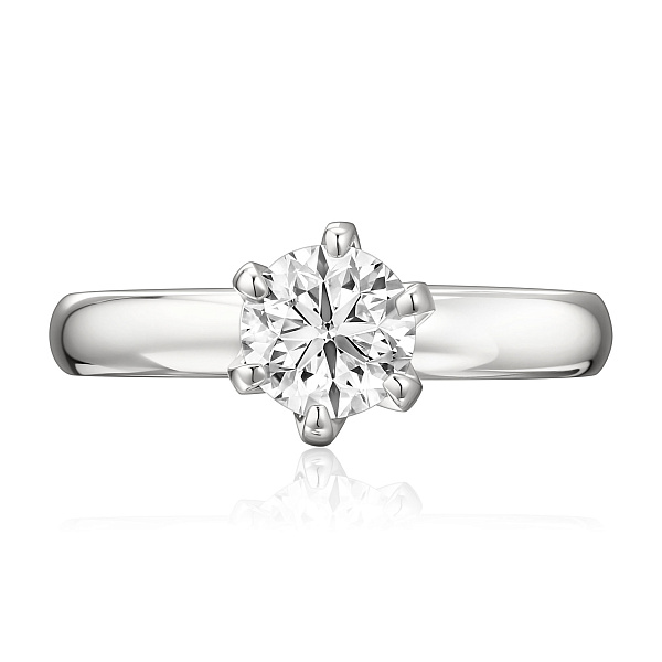 Кольцо из белого золота с бриллиантом