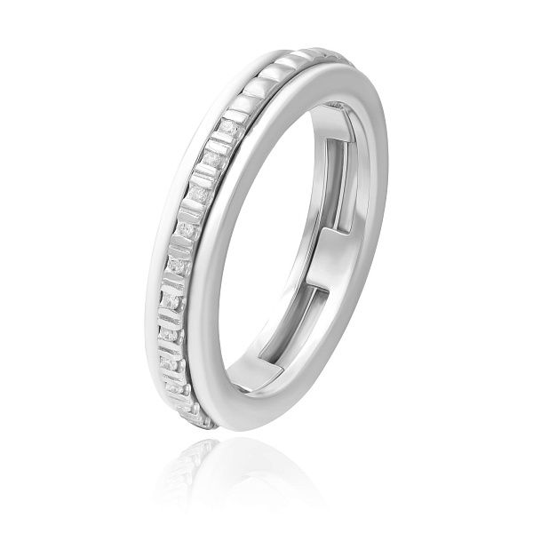 Кольцо из белого золота с сапфирами и бриллиантами