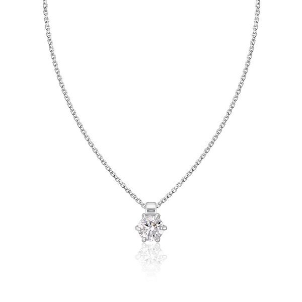 Колье из белого золота с бриллиантом