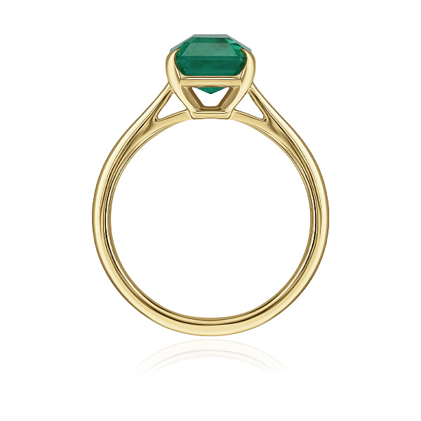 Кольцо из желтого золота с изумрудом