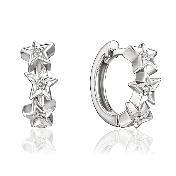 Серьги из белого золота с бриллиантами