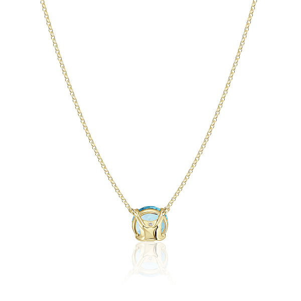 Колье из желтого золота с топазом и бриллиантом