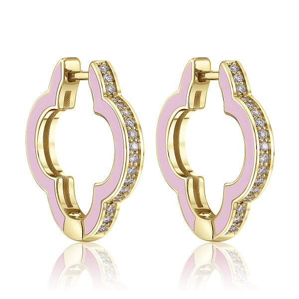 Серьги из желтого золота с бриллиантами