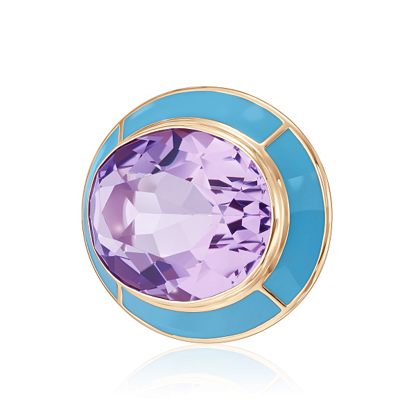 Подвеска из желтого золота с аметистом