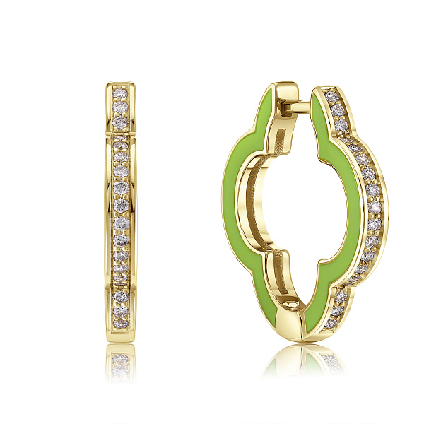 Серьги из желтого золота с бриллиантами