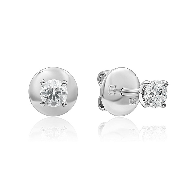 Пусеты из белого золота с бриллиантами