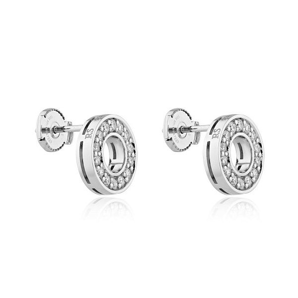 Пусеты из белого золота с бриллиантами