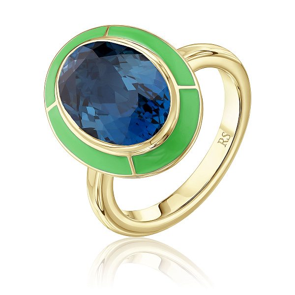 Кольцо из желтого золота с топазом