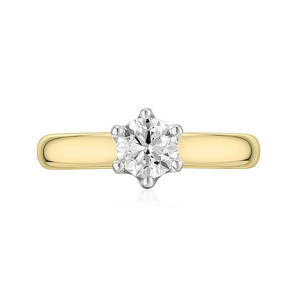 Кольцо из желтого золота с бриллиантом