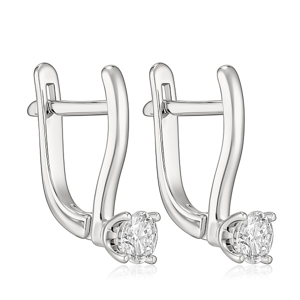 Серьги из белого золота с бриллиантами