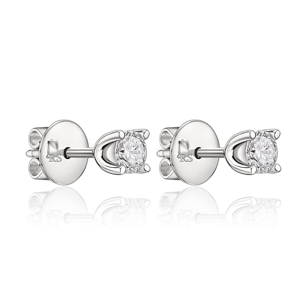 Пусеты из белого золота с бриллиантами 1.02 ct