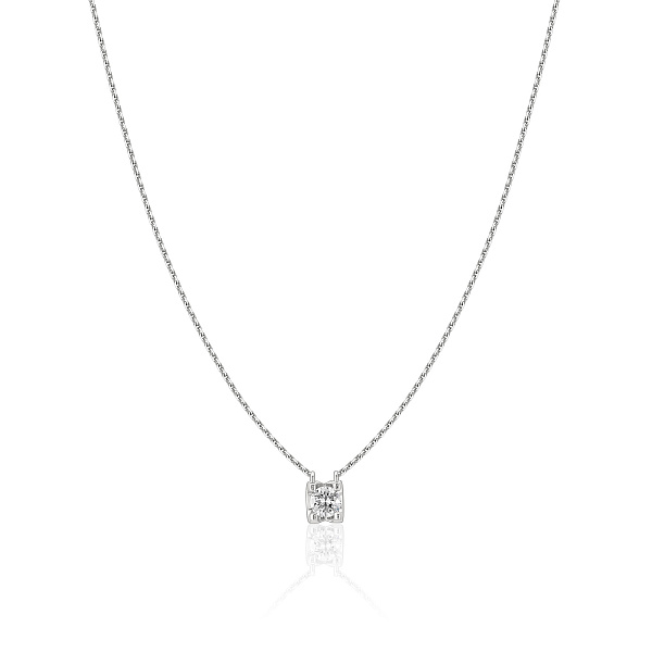 Колье из белого золота с бриллиантом