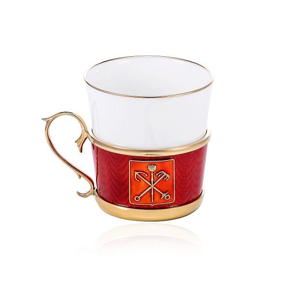 Набор кофейный «Герб Санкт-Петербурга» из серебра