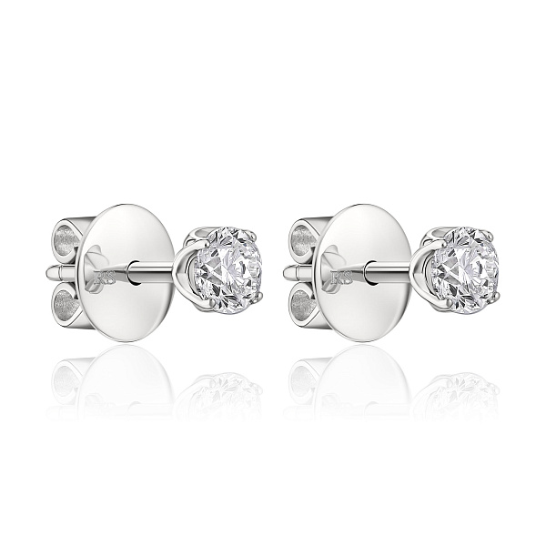 Пусеты из белого золота с бриллиантами