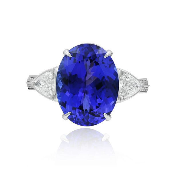 Кольцо с бриллиантами и танзанитом 9.4 ct