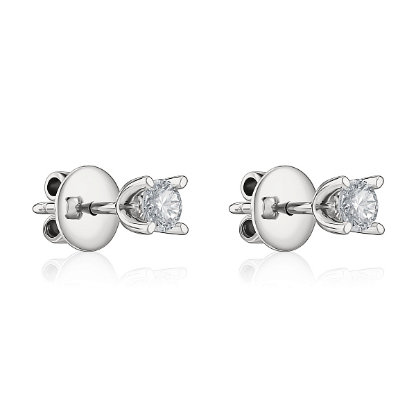 Пусеты из белого золота с бриллиантами