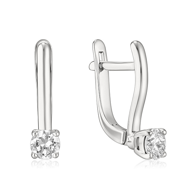 Серьги из белого золота с бриллиантами