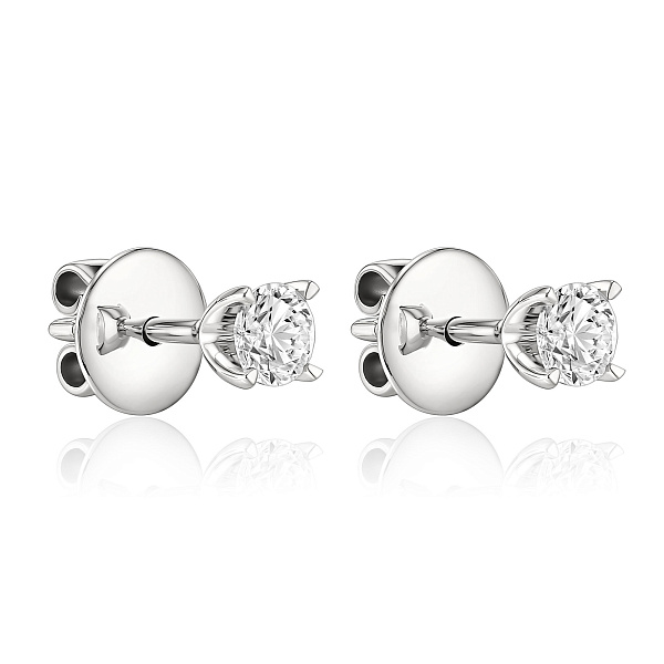 Пусеты из белого золота с бриллиантами