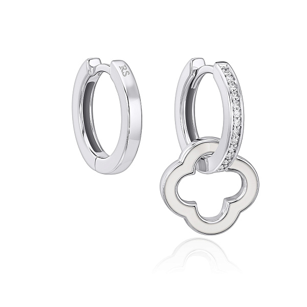 Серьги из белого золота с сапфирами и бриллиантами