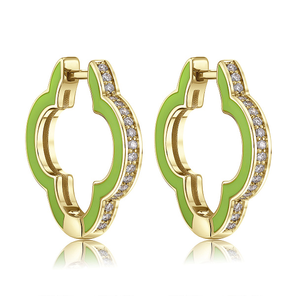 Серьги из желтого золота с бриллиантами