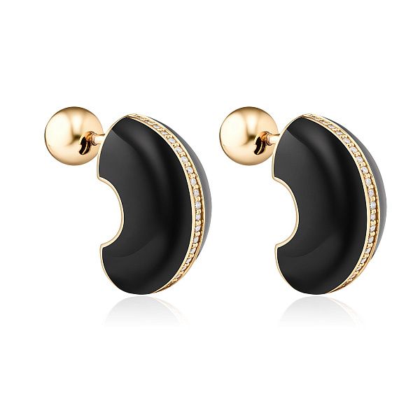 Пусеты из желтого золота с бриллиантами