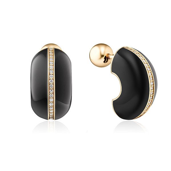 Пусеты из желтого золота с бриллиантами