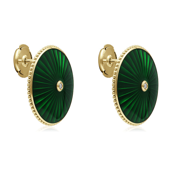 Пусеты из желтого золота с бриллиантами