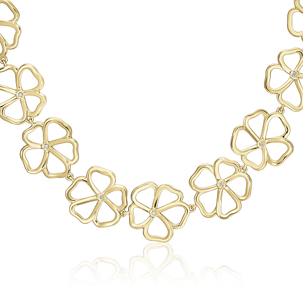 Колье из желтого золота с бриллиантами